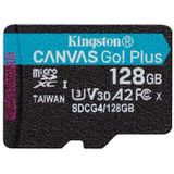 Kingston - Canvas Go Plus - Geheugenkaart - Veelkleurig - 128GB - U3 - UHS-I