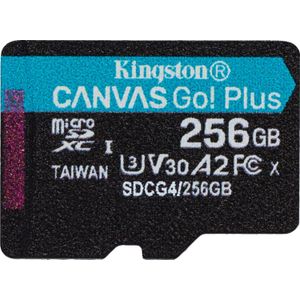 Kingston Canvas Go Plus 200MB/s microSDXC Gen4 geheugenkaart A2 U3 V30 256GB zonder ADP-kaart alleen SDCG4/256 GBSP