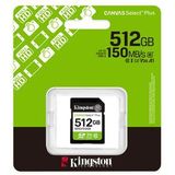 Kingston - Canvas Select Plus - Geheugenkaart - 512GB - 150 MB/s - C10 UHS-I U3 V30