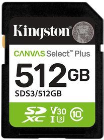 Kingston - Canvas Select Plus - Geheugenkaart - 512GB - 150 MB/s - C10 UHS-I U3 V30