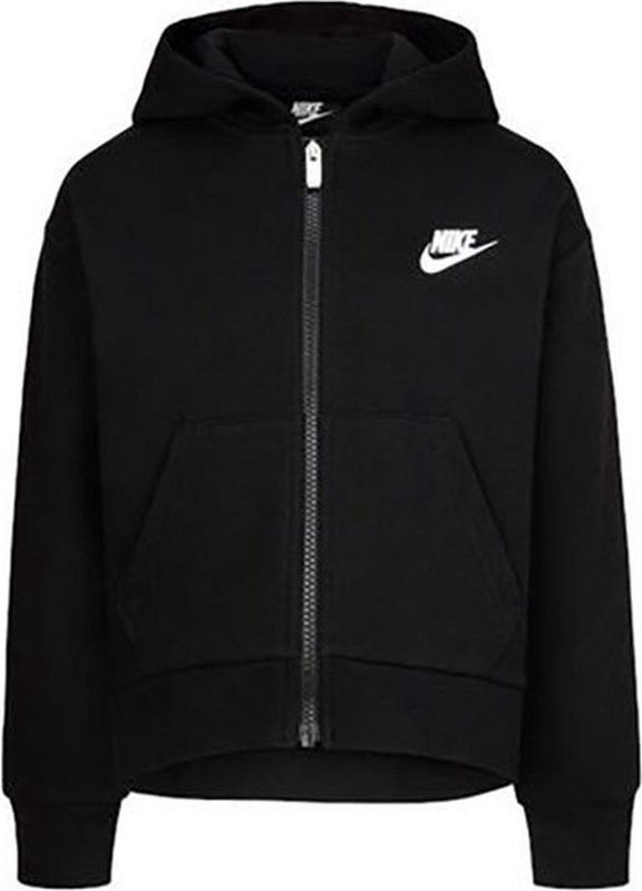 Nike Kids Club Fleece High Low Sweatshirt Met Rits Zwart