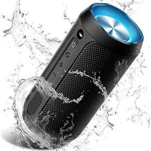 Muziekbox, draagbare, draadloze Bluetooth luidspreker met licht, 24 W Bluetooth speaker met IP67 waterdicht, 360 graden stereogeluid, muziekbox met handsfree-functie voor outdoor, strand, thuis