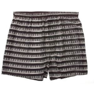 Zijden Boxershort met pianotoetsen - Gebroken wit