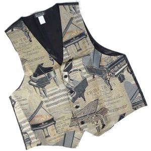 Geweven Vest - Zwart - Met Vleugel Afbeeldingen - Katoen/Polyester Blend