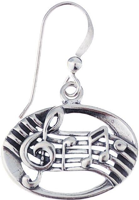 Zilver - Oorbellen Muziekbalk - Zilver