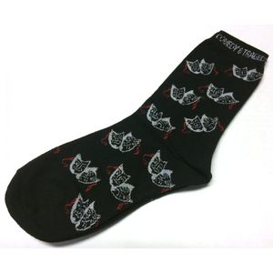 Komedie Tragedie - Sokken - Zwart - Gebroken Wit