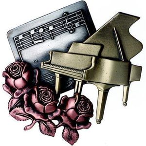 Drie Kleuren - Broche - Piano/Roos