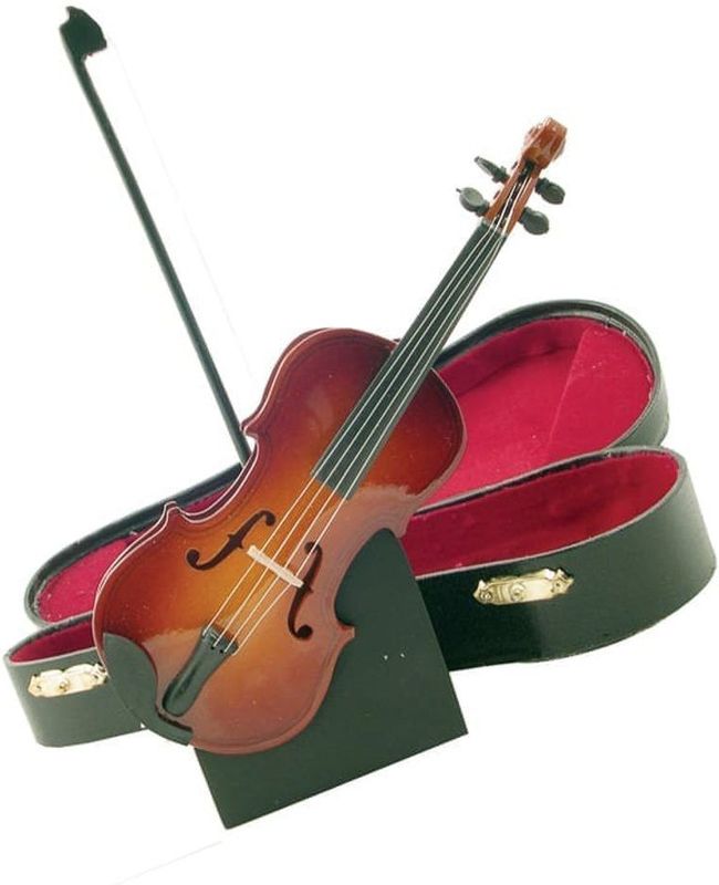 Miniatuurinstrument viool met muziekspeeldoos - Gebroken wit