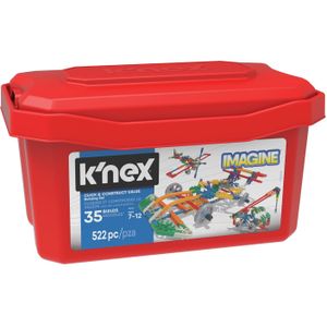 K'NEX 18024/18025 - Bouwset Klikken en Bouwen met 35 Imagine-bouwmodellen, Inclusief opbergdoos, 522-delige set voor STEM-educatie, Bouwspeelgoed voor kinderen van 7 jaar en ouder