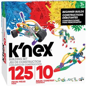 K'NEX 80206 Beginner Building Set, Build 10 3D-modellen, educatief speelgoed, 125 stuks Stem Learning Kit, Engineering voor kinderen, kleurrijk bouwspeelgoed voor kinderen vanaf 7 jaar