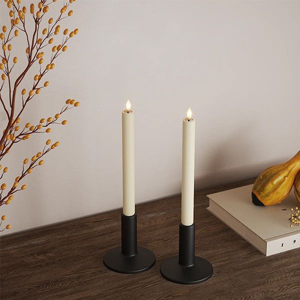 Luxe LED kaars - Crème LED Candle 2,2 x 24 cm - net een echte kaars! Deluxe Homeart