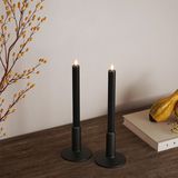 Deluxe Homeart - Led Kaars - Dinerkaars - Zwart - 2 stuks - 2,2 x 24 cm