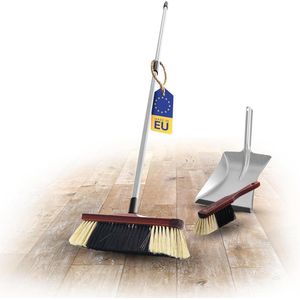 2 x bezems met houten steel 60 cm I Arenga-Elaston veegbezem tuinbezem I industriële