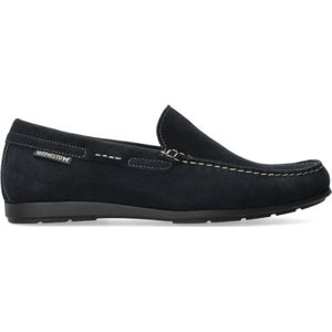 Mephisto - Algoras - Heren Moccasin - Blauw - Leer - Comfortabele Instapper