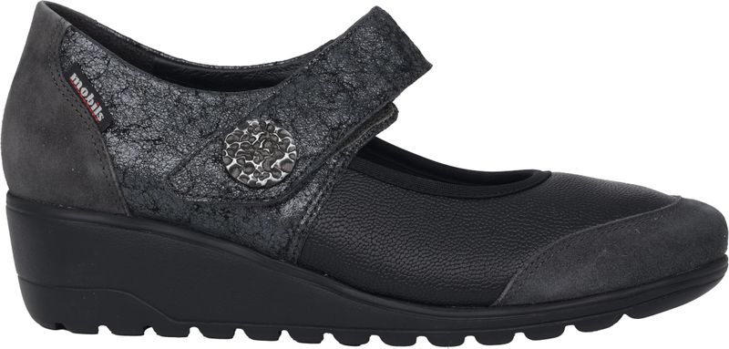 Mephisto - Mobils Bathilda - Dames Ballerina - Grijs - Textiel en Leer