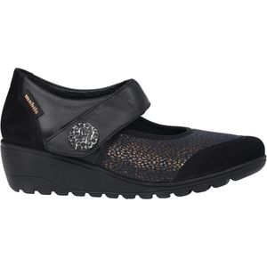 Mephisto - Mobils Bathilda - Dames Ballerina - Zwart - Stretchstof en Leer