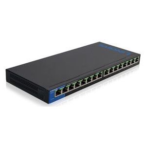 Linksys 16-poorts Gigabit PoE-desktopswitch (LGS116P)