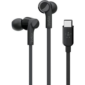 Belkin SoundForm bedrade oordopjes met USB-C-connector, in-ear oortelefoon met microfoon - Koptelefoon voor onder meer iPhone 15, iPad, Galaxy en Android met USB-C (USB-C-koptelefoon) - Zwart