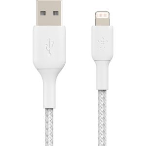 Belkin Braided iPhone Lightning naar USB kabel - 2m - Wit