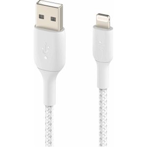 Belkin Braided iPhone Lightning naar USB kabel - 3m - Wit