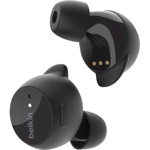 Belkin SoundForm Immerse True Wireless Earbuds, hybride ruisonderdrukking, draadloos opladen, zweet- en waterbestendig, Apple Zoek mijn en Belkin Ping My Earbuds voor iPhone, Galaxy, Pixel etc, zwart