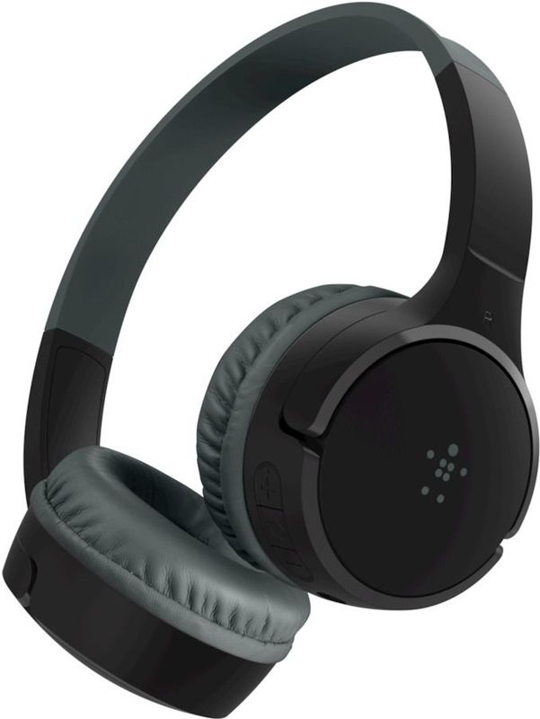 Belkin Casque audio sans fil SoundForm Mini pour enfants avec micro intégré (pour apprentissage en ligne, études, voyage, compatible avec l’iPhone, iPad, Kindle, etc., noir)