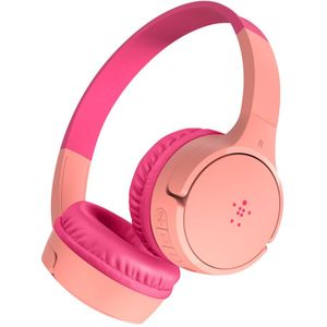 Belkin Casque audio sans fil SoundForm Mini pour enfants avec micro intégré (pour apprentissage en ligne, études, voyage, compatible avec l’iPhone, iPad, Kindle, etc., rose)