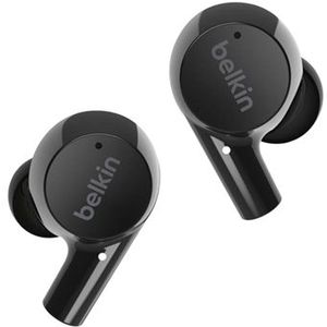 Belkin Draadloze hoofdtelefoon, SoundForm Rise True Wireless Bluetooth 5.2 hoofdtelefoon, IPX5-certificering: zweet- en waterbestendig, diepe bassen voor iPhone, Galaxy, Pixel en andere, zwart
