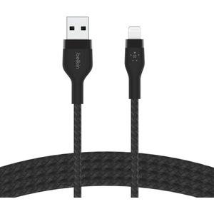 Belkin Boost Charge braided - Telefoniekabel - USB-A naar iPhone Lightning - 1m - Zwart