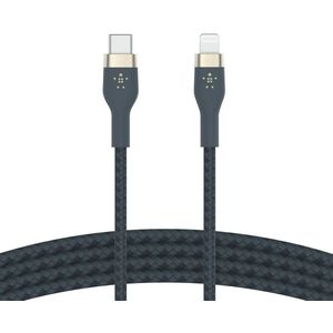 Belkin BoostCharge Pro Flex USB-C naar Lightning-kabel gevlochten (1 m), MFi-gecertificeerd (20W), Power Delivery oplaadkabel voor iPhone 13, 12, 11, Pro, Max, mini, SE, iPad etc. (blauw)