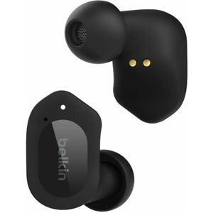 Belkin SOUNDFORM Play True Wireless Earbuds, draadloze oortjes met 3 equalizervoorinstellingen, zweet- en waterbestendig (IPX5), 38 uur afspeeltijd voor iPhone, Galaxy, Pixel en meer - Zwart