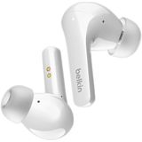 Belkin SOUNDFORM Flow True Wireless Earbuds met actieve ruisonderdrukking, Bluetooth-koptelefoon, draadloos opladen, IPX5 zweet- en waterbestendig, 31 u. afspeeltijd voor iPhone, Galaxy, Pixel - Wit