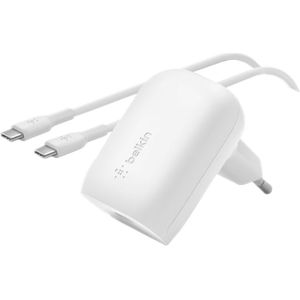 Belkin USB-C PD 3.0 PPS Ladegerät mit USB-C auf USB-C Kabel 30 W, weiß