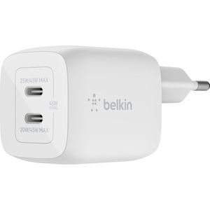 Belkin Boost Up Charge Pro Adapter - 2-poorts - USB-C - 45W - Wit