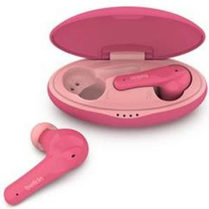 Belkin PAC003 SOUNDFORM Nano, True Wireless Earbuds voor kinderen, volume begrensd op 85 dB, Online onderwijs, School, IPX5-gecertificeerd, 24 uur afspeeltijd voor iPhone,eén maat – Roze