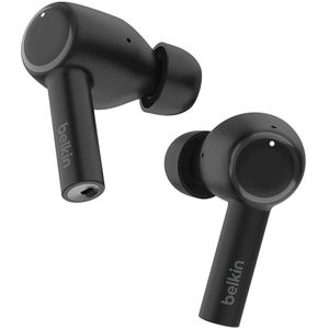Belkin SoundForm™ Pulse Earbuds met ruisonderdrukking, Wireless Earbuds met draadloze oplaadcase, drie microfoons per oordopje, waterbestendige (IPX5) Bluetooth-koptelefoon voor iPhone/Samsung – Zwart