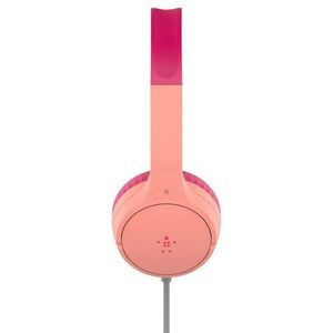 Belkin SoundForm Mini bedrade hoofdtelefoon (voor kinderen, over-ear, geïntegreerde microfoon, voor online leren, school, reizen, gaming, voor apparaten met 3,5 mm audiopoort, roze)
