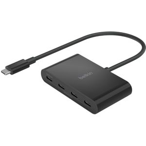 Belkin CONNECT USB-C naar 4-poorts USB-C Hub AVC018btBK (USB C), Docking station + USB-hub, Zwart