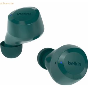 Belkin SoundForm Bolt True Wireless Earbuds, oordopjes draadloos, batterijduur tot 28 uur en Mono-modus, zweet- en waterbestendig (IPX4), Bluetooth-koptelefoon met microfoon, Groen