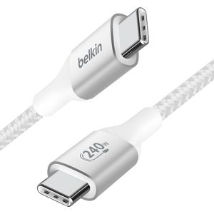 Belkin, USB kabel C 240W BoostCharge Nylon Gevlochten 2m, Wit