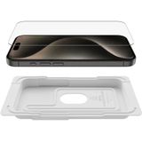 Belkin ScreenForce TemperedGlass antimicrobiële screenprotector voor iPhone 15 Pro, dun, kristalhelder, kraswerend, gehard glas met Easy Align-bevestigingsframe voor makkelijk luchtbelvrij aanbrengen