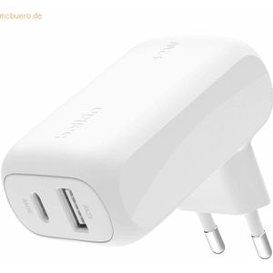 Belkin BoostCharge Ladegerät mit zwei Anschlüssen 42 W, weiß