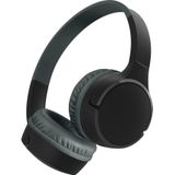 Belkin SoundForm Draadloze mini-hoofdtelefoon voor kinderen met geïntegreerde microfoon (over het oor, 30 uur looptijd, voor leren, reizen, grappige stickers, voor iPhone, iPad, Galaxy) - zwart