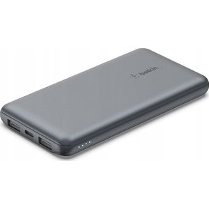 Belkin 10000mAh draagbare powerbank, 10K USB-C-lader met 1 USB-C-poort en 2 USB-A-poorten, externe accu voor opladen met een vermogen tot 15 W, iPhone, Samsung Galaxy, Pixel, AirPods - Spacegrijs