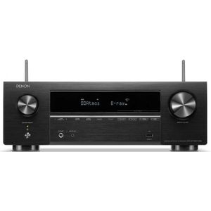 Denon AVRX1700HBKE2 AVR-X1700H Receiver, 7.1-Kanalen met 80 HiFi-Watt, 8K / HDMI 2.1, HEOS-multiroom, AirPlay 2, Dolby Atmos, DTS:X en Bluetooth,Zwart