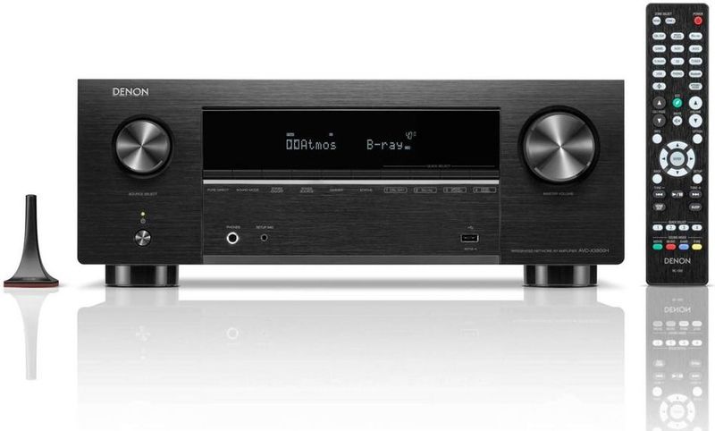 Denon AVC-X3800H AV Receiver met 9.4 kanalen, 8K Ultra HD, HEOS® Built-In, 3D-Audio Versterker, 180 Watt per kanaal en 6 HDMI-Ingangen- Zwart
