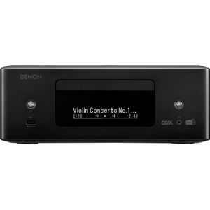 Denon RCD-N12DAB Compacte installatie, hifi-versterker, cd-speler, internetradio, muziekstreaming, HEOS multiroom, Bluetooth en WLAN, AirPlay 2, Alexa compatibel, Zwart