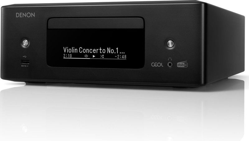 Denon RCD-N12DAB HiFi-systeem met CD-speler, Internetradio, Muziekstreaming, HEOS Multiroom, Bluetooth, WiFi, AirPlay 2, Alexa-compatibel - Zwart