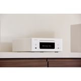 Denon RCD-N12DAB HiFi-systeem met CD-speler, Internetradio, Muziekstreaming, HEOS Multiroom, Bluetooth, WiFi, AirPlay 2, Alexa-compatibel - Wit