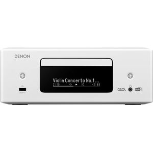 Denon RCD-N12DAB Compacte installatie, hifi-versterker, cd-speler, internetradio, muziekstreaming, HEOS multiroom, Bluetooth en WLAN, AirPlay 2, Alexa compatibel, Wit